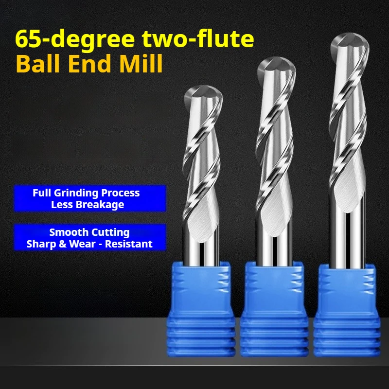 

3.175mm Shank 2-Flute Ball Nose Spiral Bit, 4mm Carbide CNC Router Tool for Acrylic PVC MDF 3D Engraving