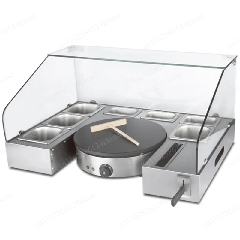 Pancake oven workbench Crepe Maker With Serving Station 1 Plate Non Stick Electric Pancake Making Machine