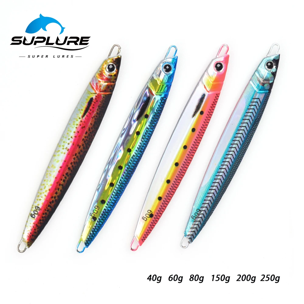 Super Luer 40g-250g 3D Print Fast Sinking Shore Spoon Jigpara Bass Fishing Baits Tackle Trout Jigging Lures Jigs Saltwater Lures