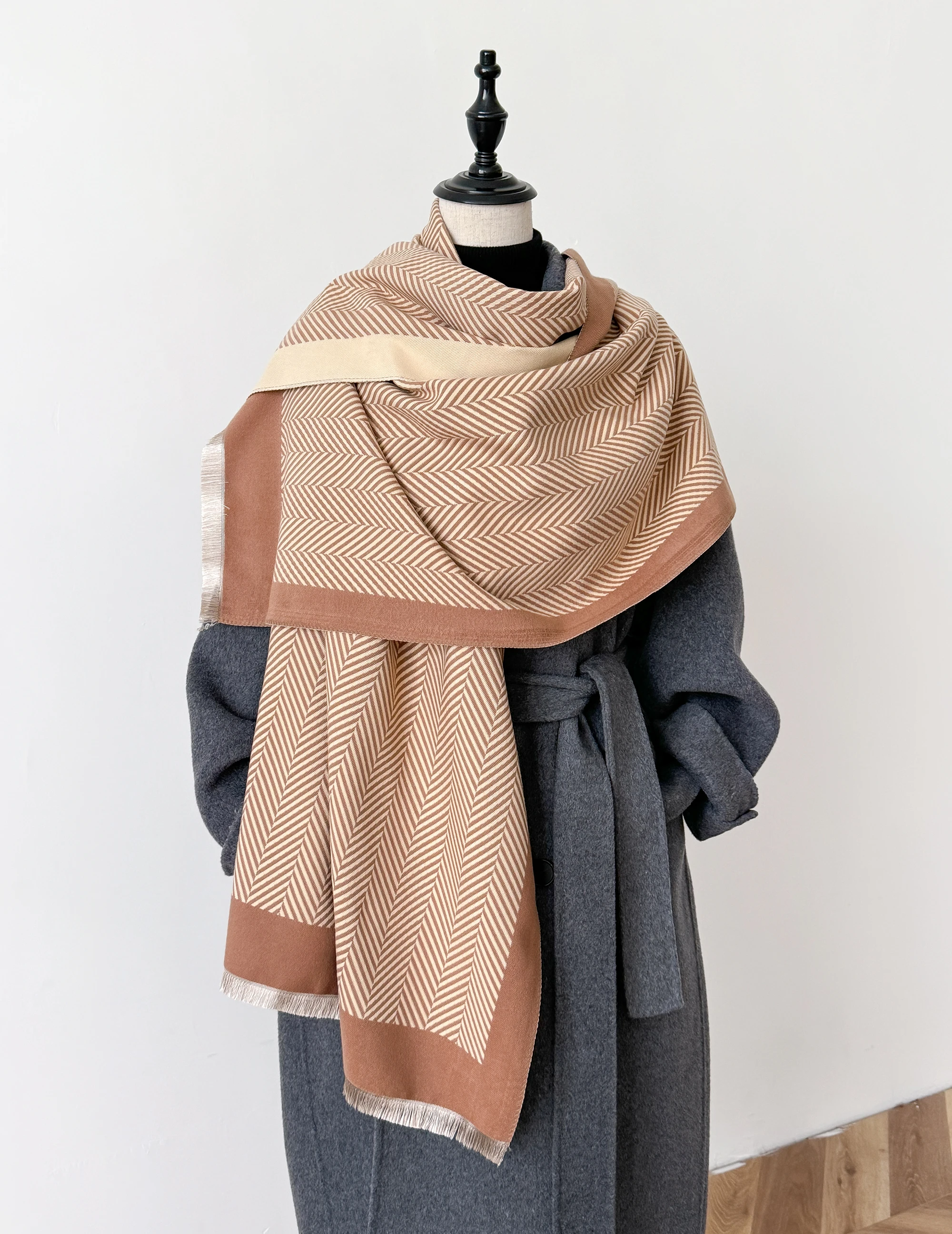 2024 Winter Frauen Kaschmir Schal Dicke Warme Pashmina Schals Wraps Floral Jacquard Dame Decke Echarpe Bufanda Weibliche Neue