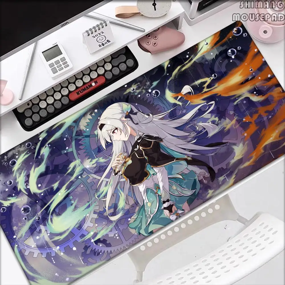 New HD Print Honkai Star Rail Firefly Mouse Pad Kawaii Anime Game Girl Desk Mat Pc Cabinet Keyboard Mats Cute Xxl Large Mousepad