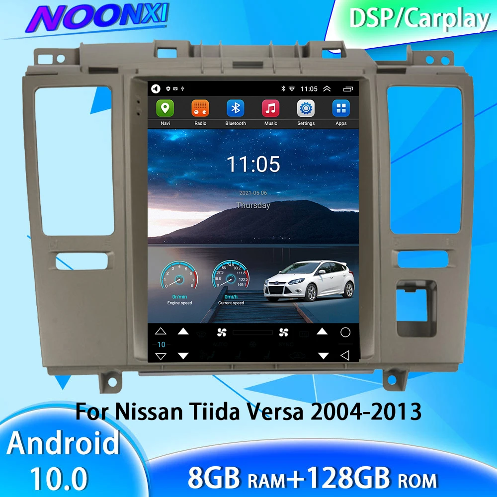 

Для Nissan Tiida Versa 2004-2013 радио Тесла стиль GPS навигация автомобильный DVD мультимедийный Bluetooth плеер стерео 8 + 128G Android 10