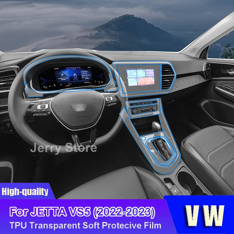 

For VW JETTA VS5(2022-2023) Car Interior Center Console Transparent TPU Protective Film Anti-scratch Repair Car Stickers