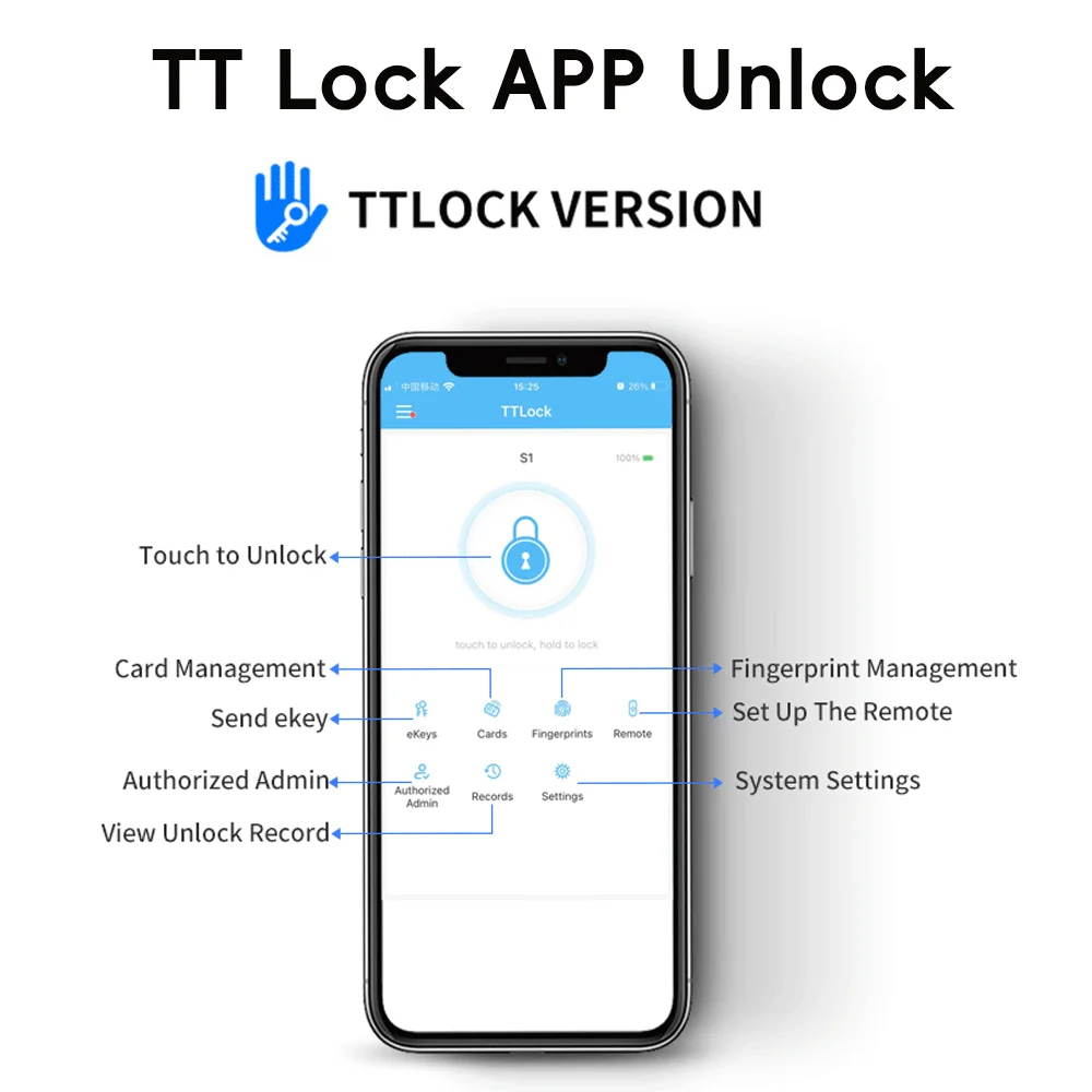 RAYKUBE TT Lock BLE Smart Biometrics Fingerprint Digital Keypad Door Lock Access Controller Password Keyboard System MJ01