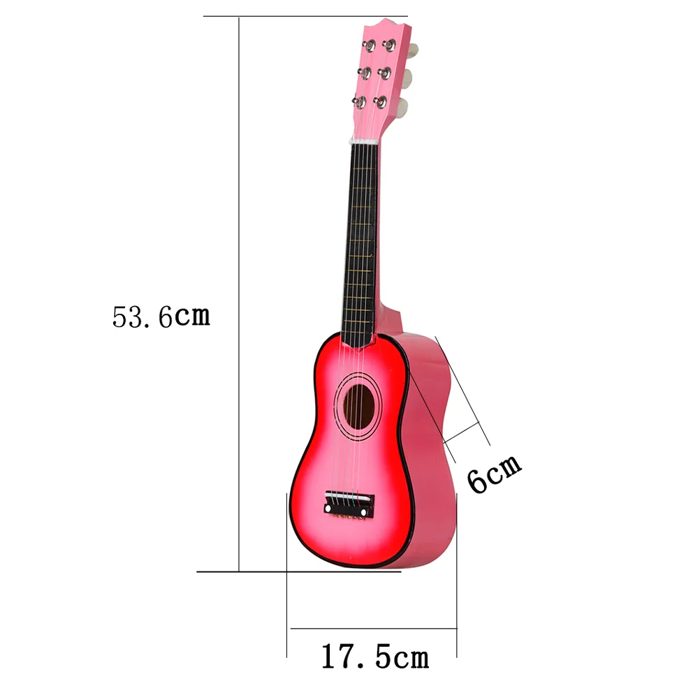 21 Inch Wear-resistant Guitar Toy Beginner Folk Electric Acoustic Wooden Kids Instrument Music Basswood