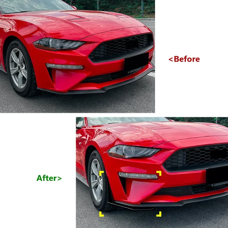 Front Bumper Corner for Ford Mustang MK 6.5 2018 2019 2020 2021 2022 2023 Side Diffuser Splitter Spoiler Auto Parts Accessories