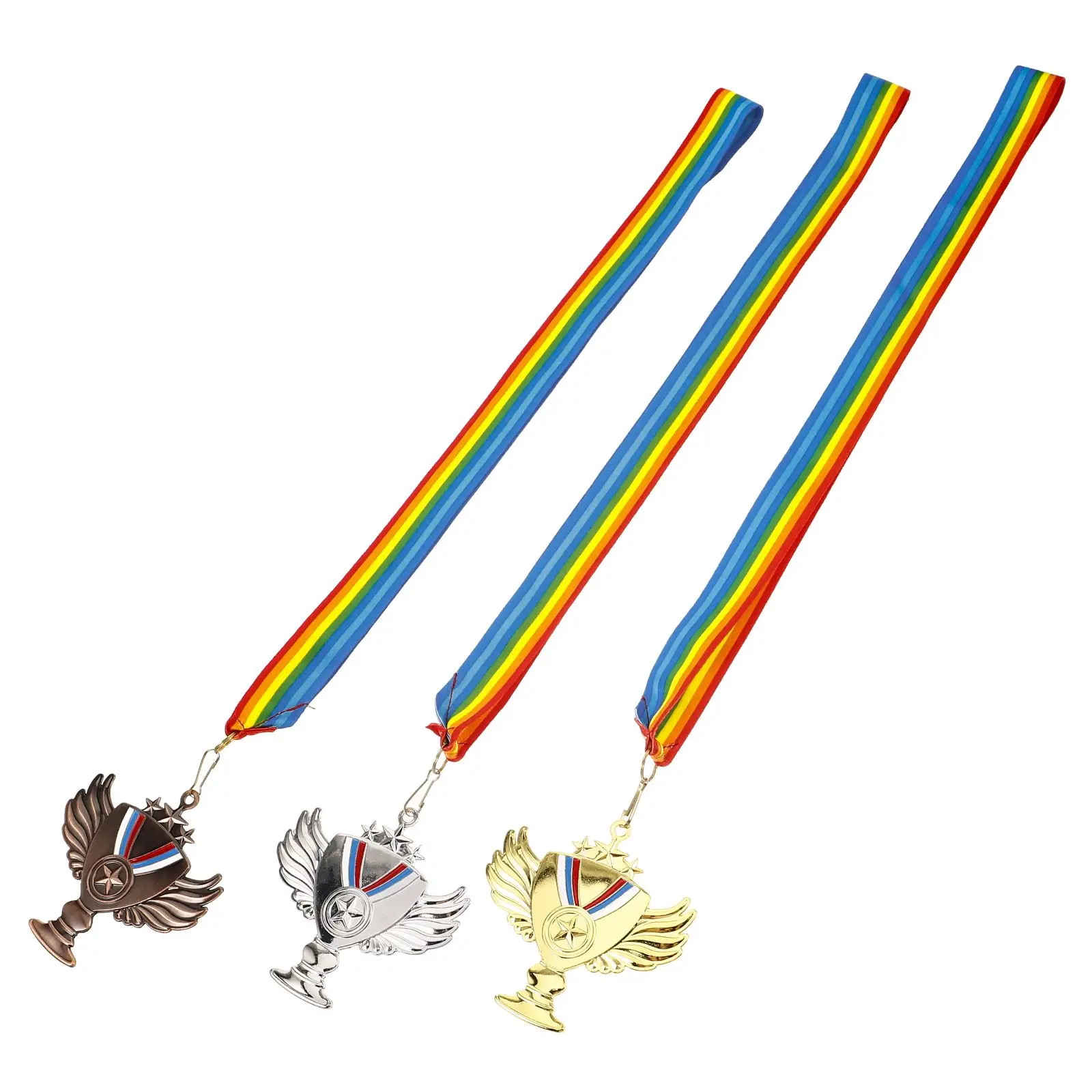 

3pcs Medals Sports Winner Athletics Metal Award Medals Hanging Alloy Neck Party Prop Competition Trophies Athletics Metal