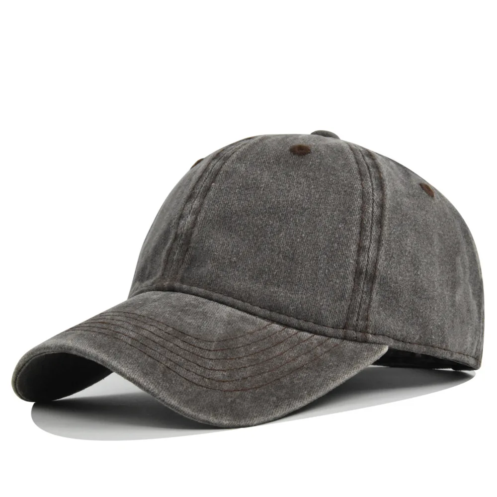 Adjustable Embroidery Snapback Hat Men Washed Denim Baseball Cap Outdoor Sport Tennis Cap For Adults