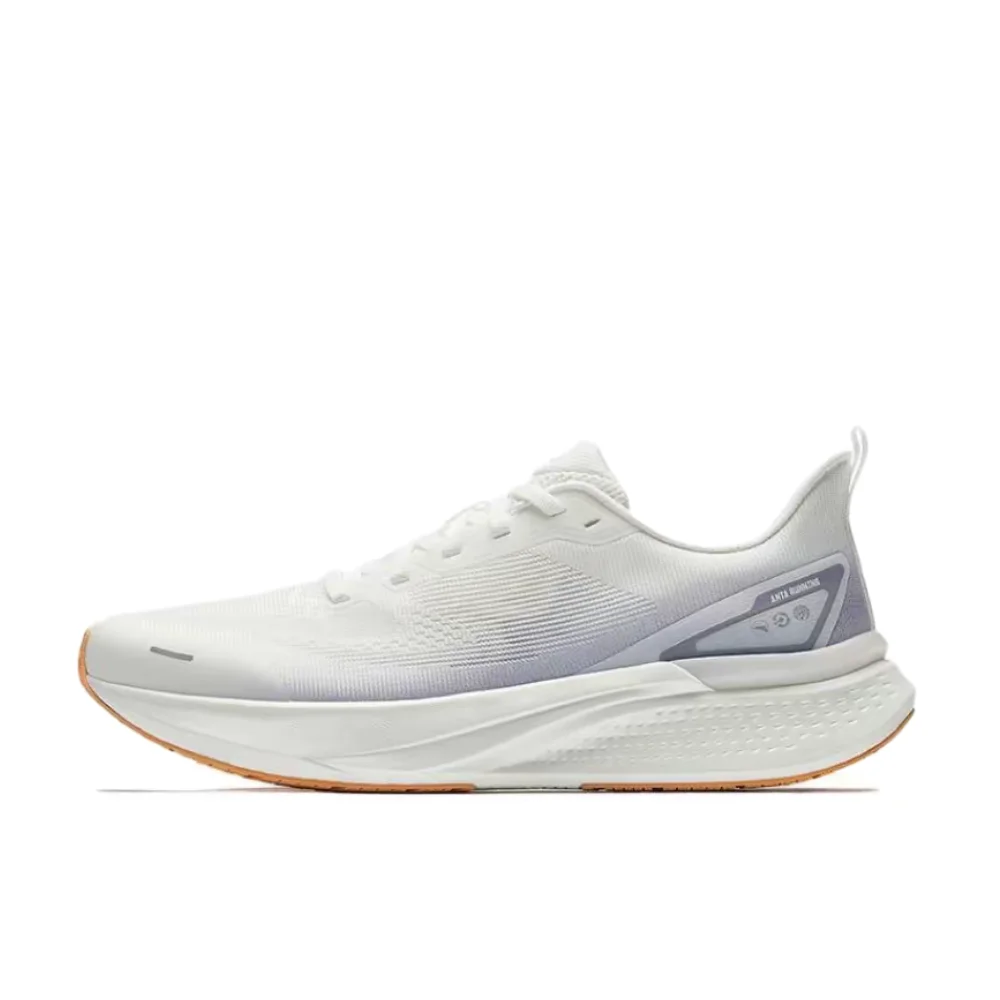 Anta Hydrogen Run 7: Comfortable, Versatile, Durable, Breathable, Low-Top Casual Running Shoes for Men, White/Gray, 112525541-1