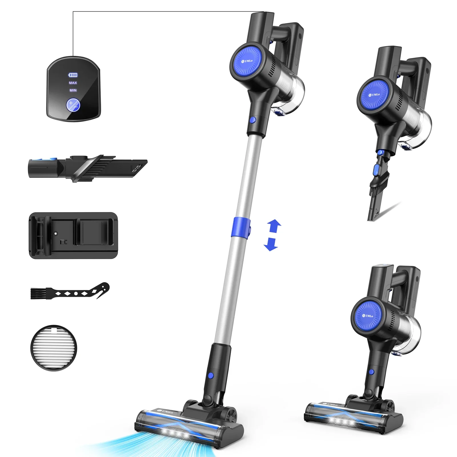 

S500 Cordless Vacuum Cleaner, 25Kpa Powerful Stick Vacuum with Brushless Motor, 45mins Runtime