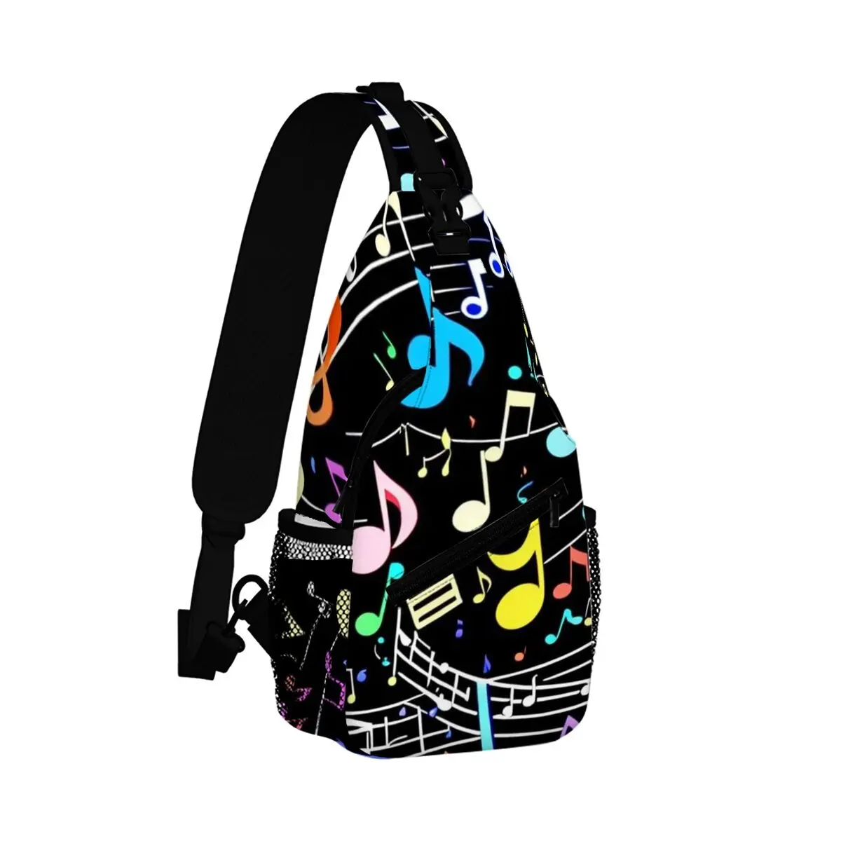 Musical Notes Print Chest Bag Men's and Women's Kids Best Gift 2D Cartoon Large Capacity Outdoor Sports Leisure Fashion Bag