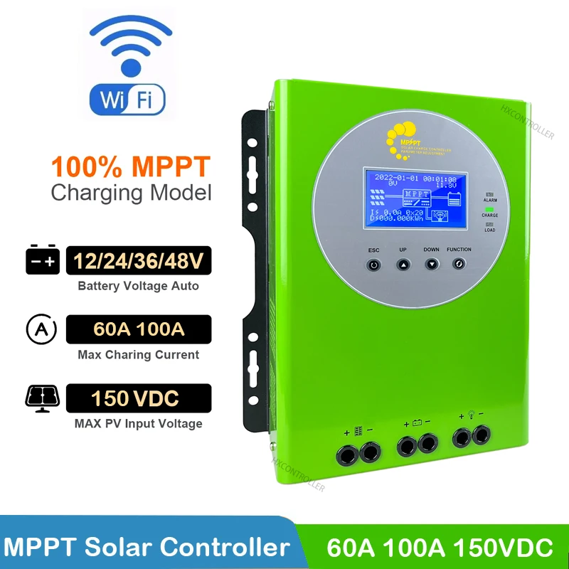 

Автоматический Солнечный Контроллер заряда, 100 А 60 А 12 В 24 в 36 в 48 в, 150 В постоянного тока с Wi-Fi солнечным зарядным устройством для уплотнений, GEL,FLD,LifePo4, литиевый
