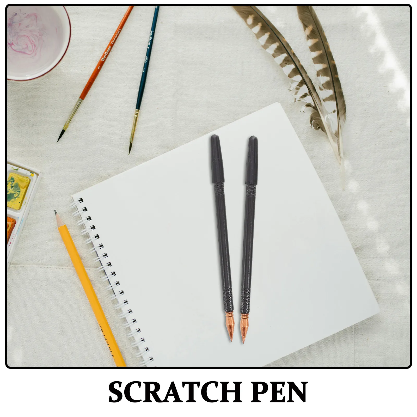 3Pcs Scratch Painting Pens Expert Edition Smooth Curved Shape for Detailing Drawing Scratch Coloring Stylus Pens Black