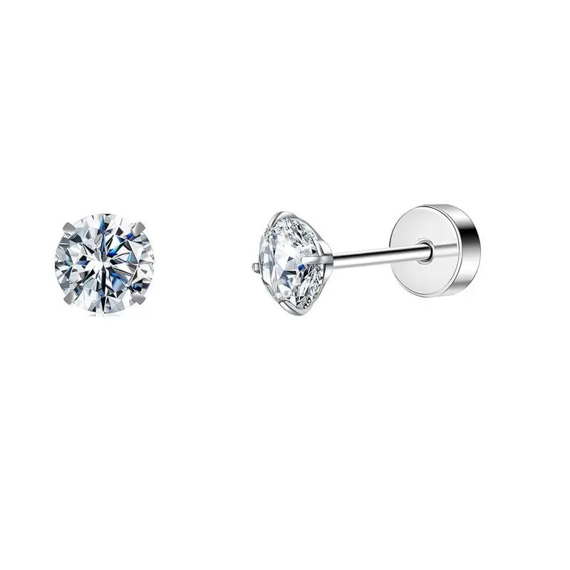2-teiliges Set Edelstahl Herz-Mond-Ohrstecker mit Schraubkugel für Damen, Modische Ohrstecker für Tragus-Knorpel-Körperpiercing – Detail 11