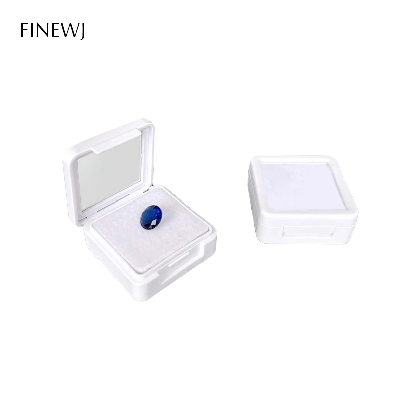 

Wholesale Gemstone Display Box Acrylic Gems Holder Storage Flip Jar Transparent Loose Diamond Jewelry Pendant Packaging Showcase