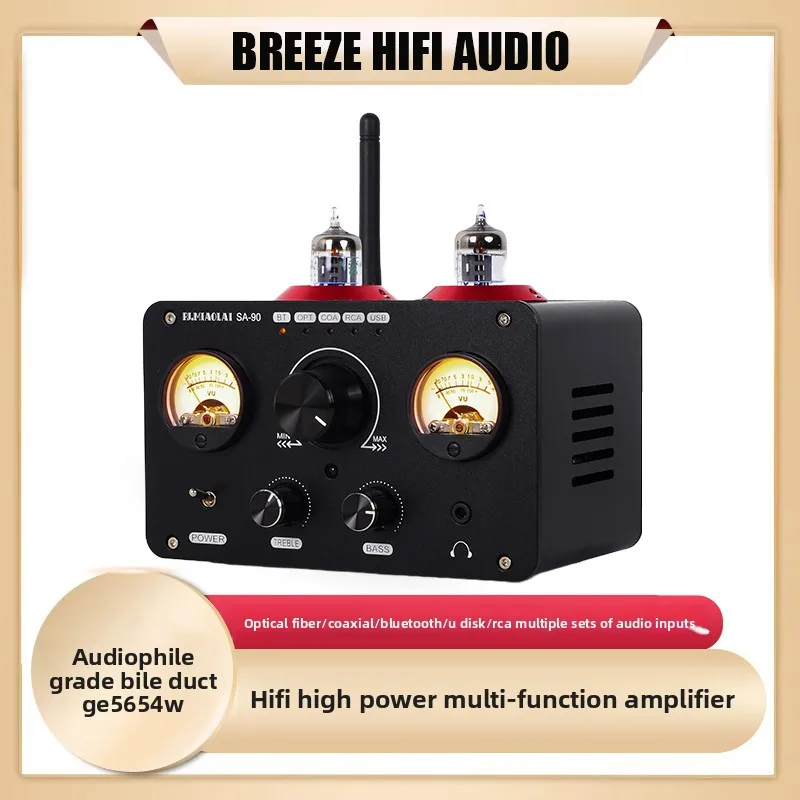 BREEZE 2026 New SA-90 Home Fever Grade Gallbladder Power Amplifier U Disk Bluetooth HiFi Tube Small Audio Power Amplifier