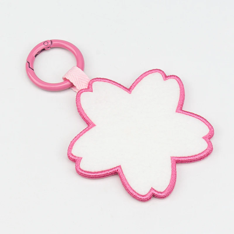 Wholesale Felt Keychain Blank Baggage Tag Flower Shape Korea Pendant Keyring For Women Men DIY Backpack Luggage Portable Label