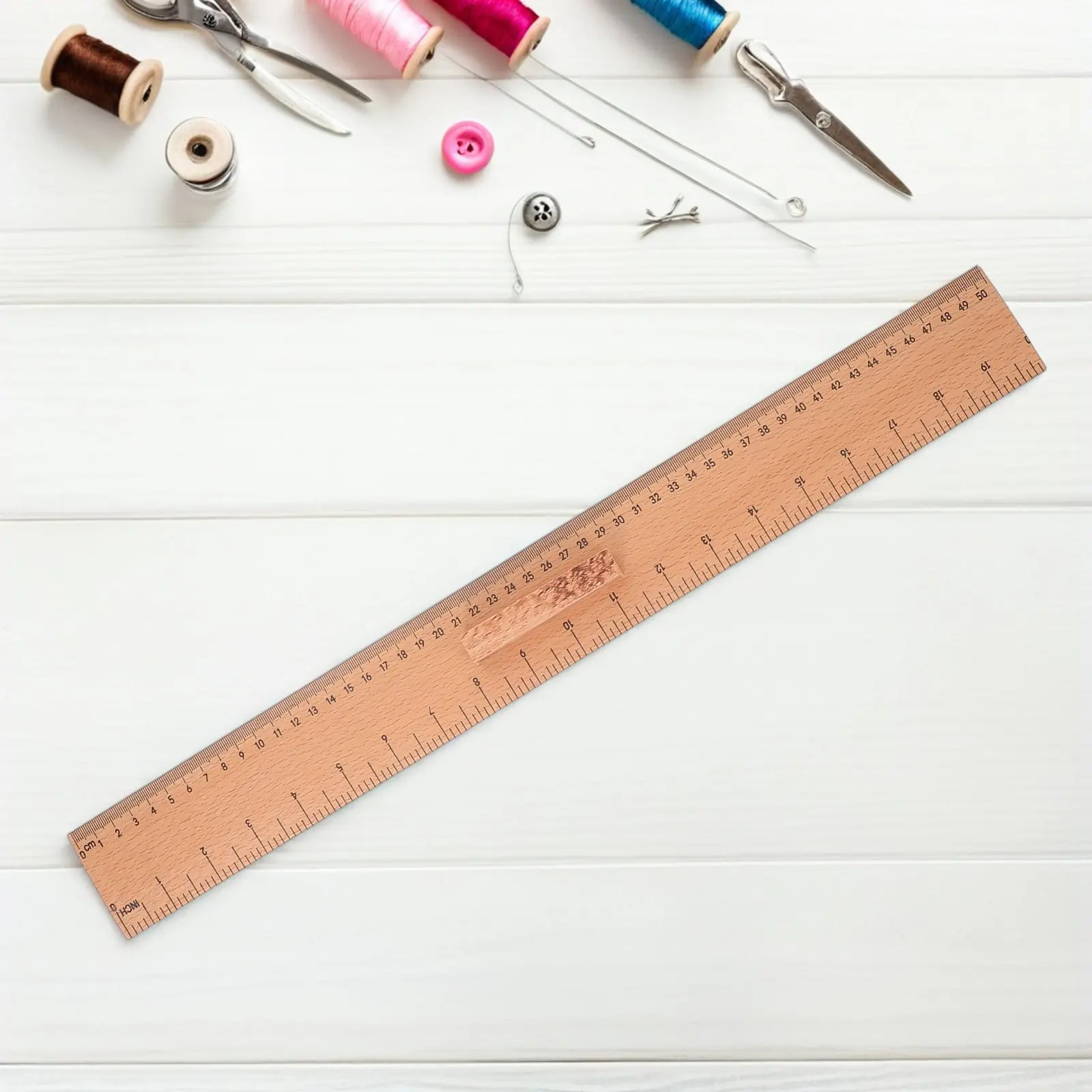 Natural Wooden Tailor Ruler Dual Scale Measuring Tool for Sewing Quilting Fabric Cutting Classroom Teaching Scale Ruler