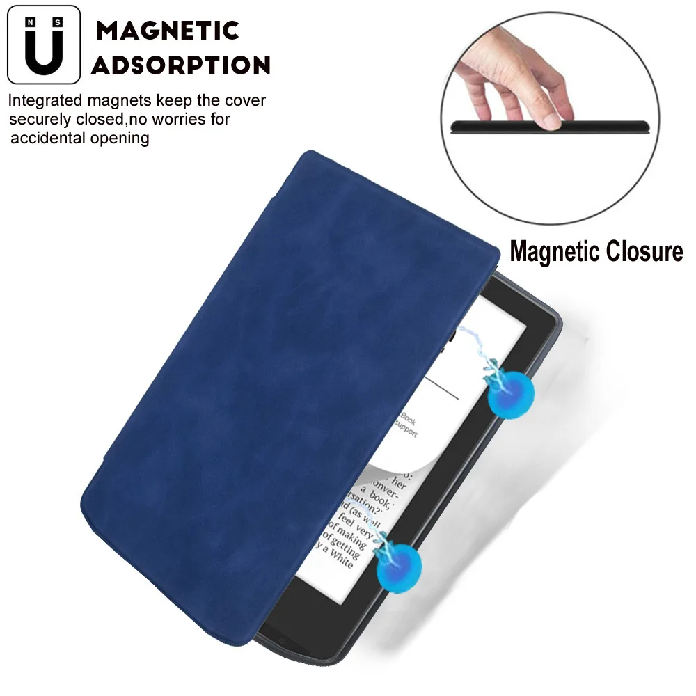 Case for Pocketbook verse pro (Model: PB634) 6-inch e-book protective case, portable, all inclusive, magnetic, TPU soft shell