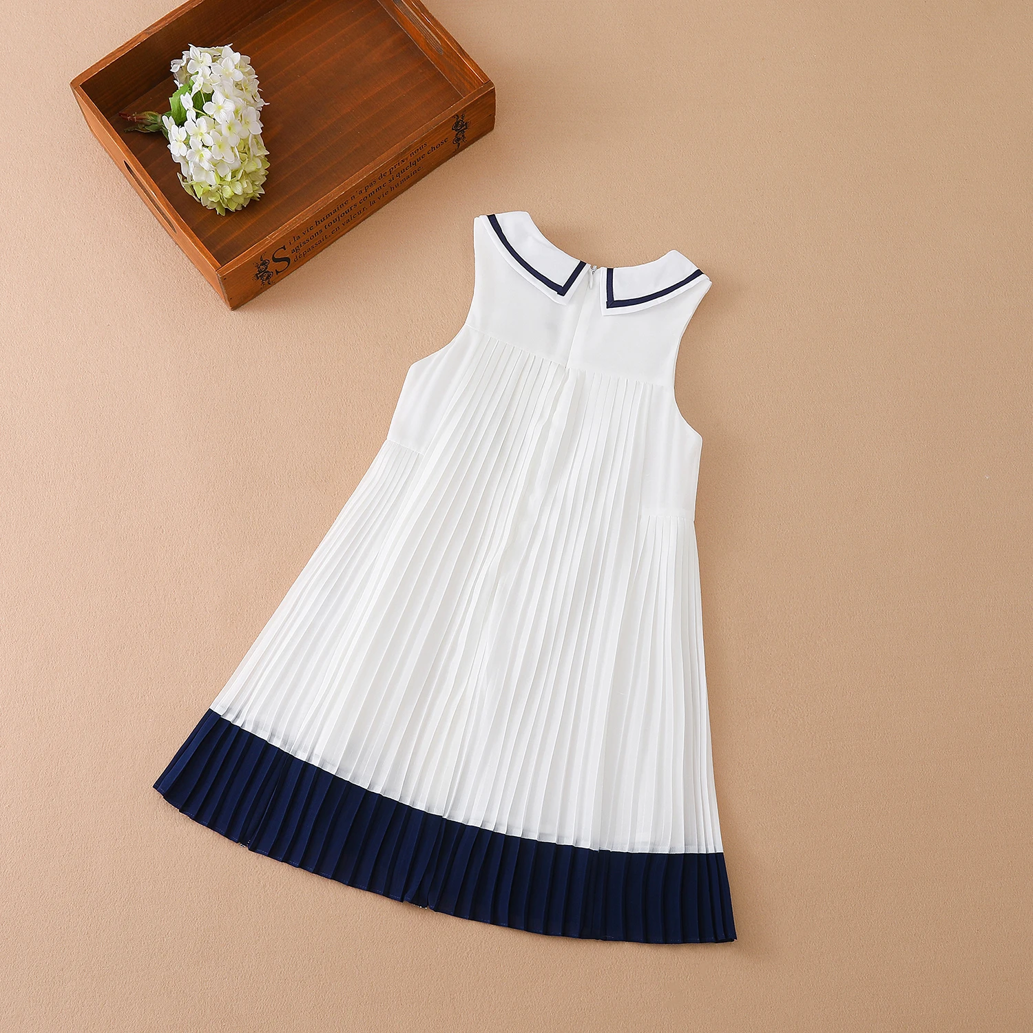 Girl Dresses Sleeveless Summer Chiffon Pleated Clothing Kids' Dresses Baby Girl One-piece Dress