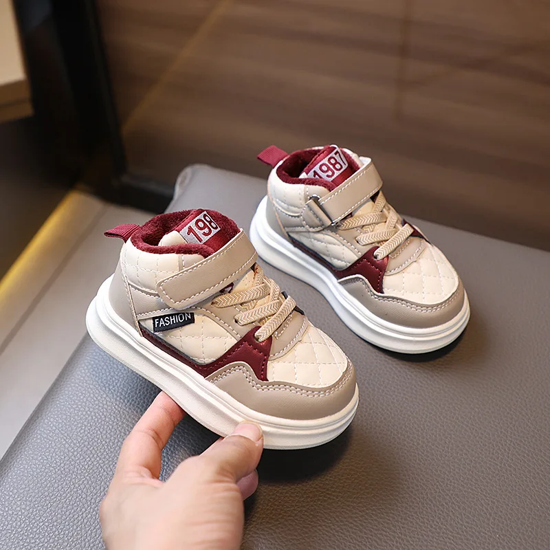 Детская зимняя теплая обувь для досок, обувь для малышей, детская модная уличная спортивная обувь для девочек и мальчиков, повседневные нескользящие кроссовки на мягкой подошве