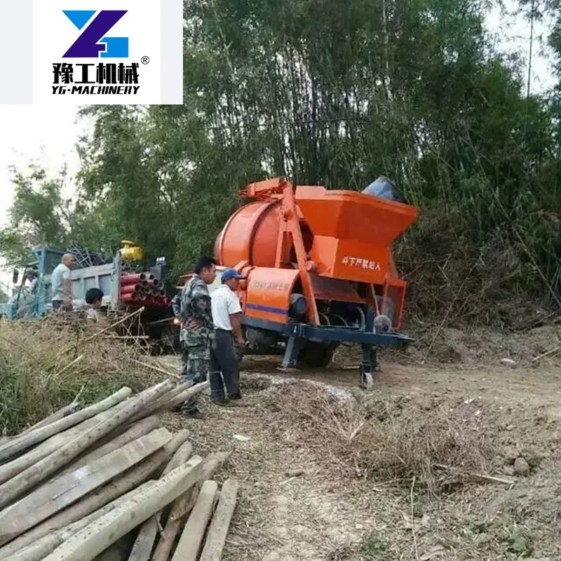 Customized High Efficiency Mini Concrete Mixer And Pump Machine For Mixing And Pumping With Diesel Engine Driven
