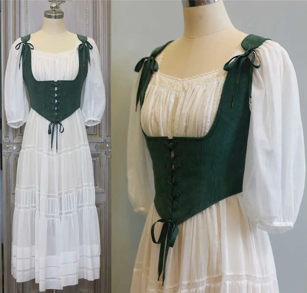 المرأة في العصور الوسطى صد سترة عصر النهضة الدانتيل يصل مشد القراصنة سروال قصير صدرية