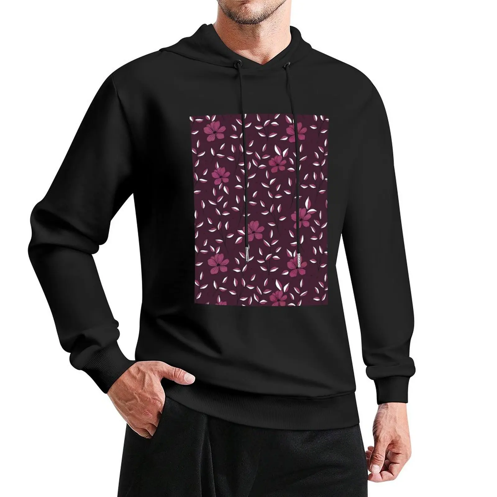 

Pink & Purple Flower Branches Pullover Hoodie men's clothing new in hoodies