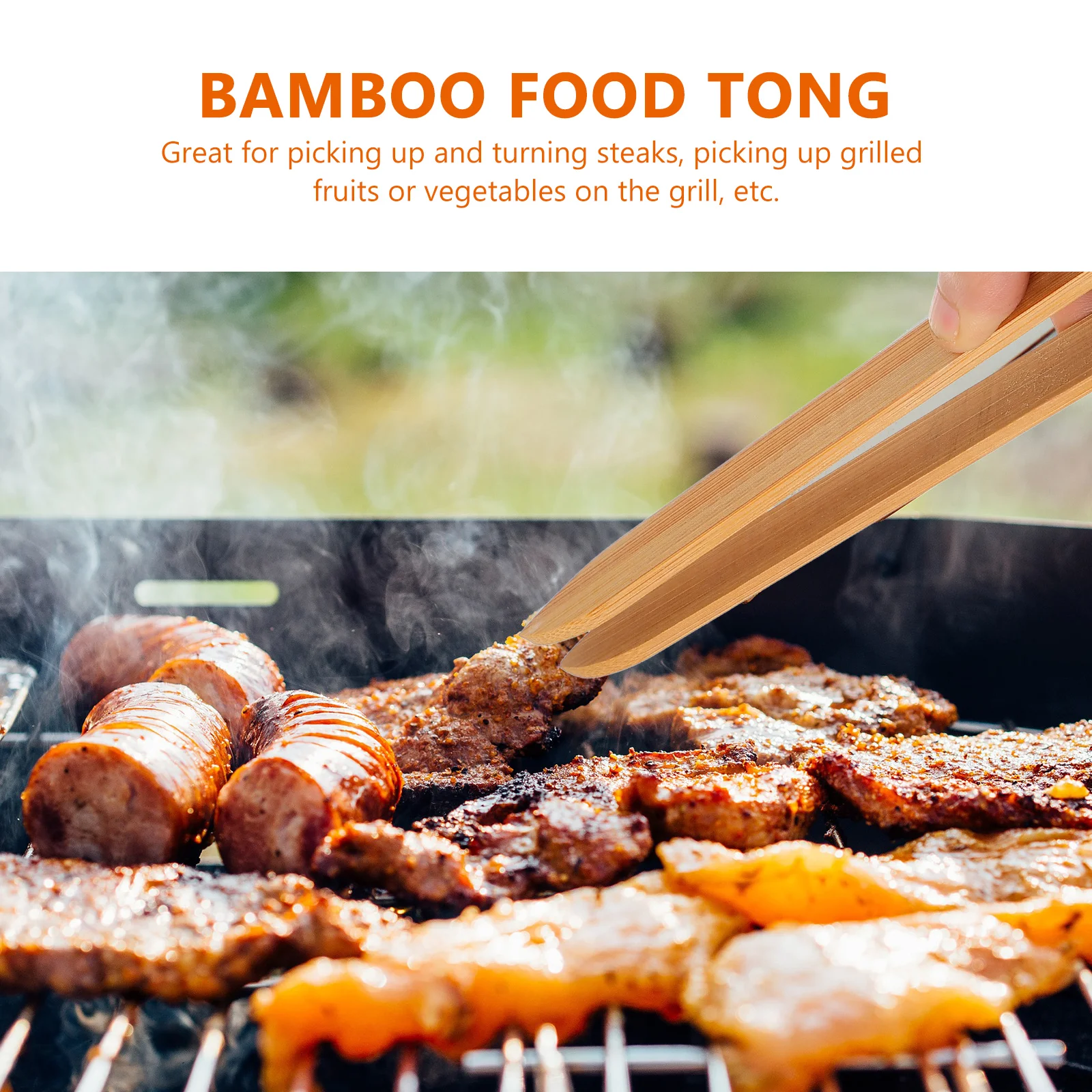 

2pcs Bamboo Food Tong Household Bread Clip Barbecue Steak Clamp For Grilled Vegetables Cake Dessert Kitchen Cooking Accessory