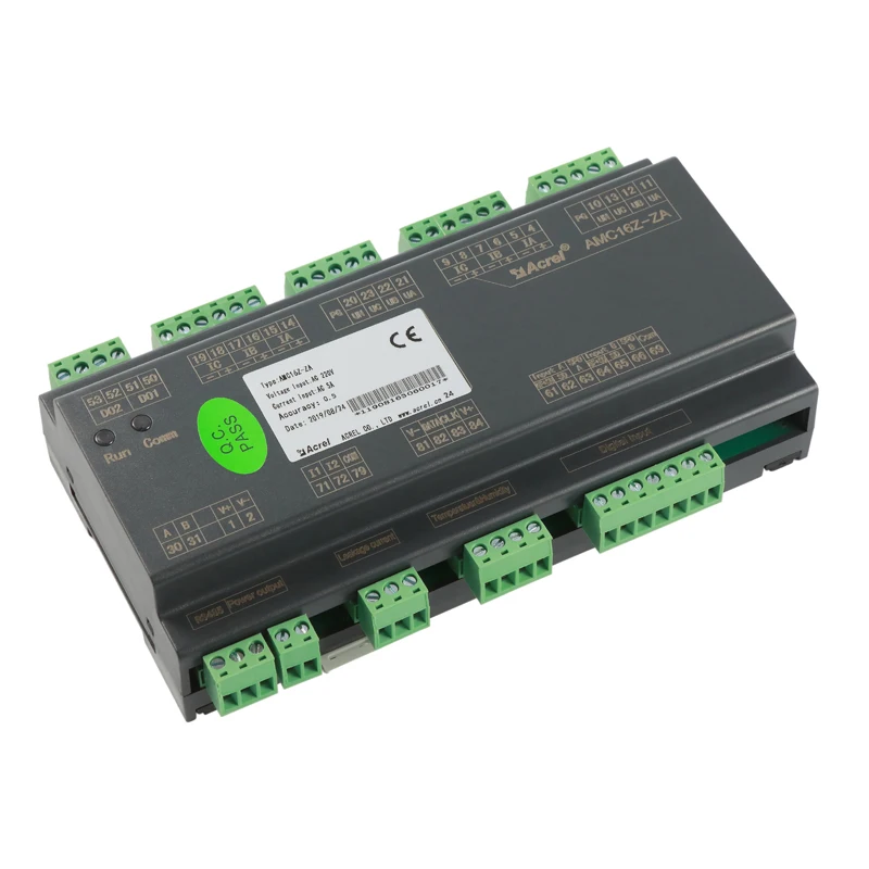 2 Channel Three Phase Incoming Lines AC Din Rail Multi Circuit Power Meter AMC16Z-ZA for IDC Data Center Monitoring