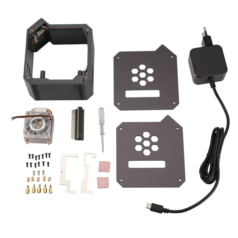

T23C Mini Tower Fan With Case Kit With Ice Tower 0.96 Screen Dispaly Power Supply For Raspberry Pi5