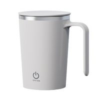 ABDR-Self Stirring Coffee Mug Rechargeable Automatic Magnetic Mixing Cup ,400Ml Electric Mixing Cup Auto Mixer Cup White Easy To