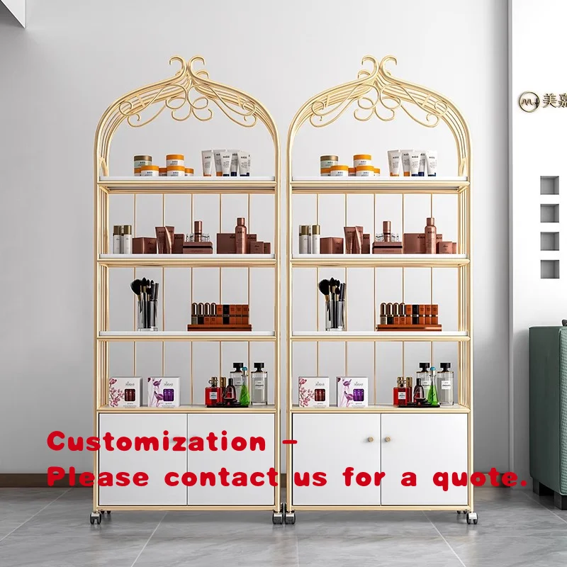 custom.Top Selling Portable Modern Nail Salon Polish & Cosmetics Display Shelf Beauty Salon Product Display Cabinet