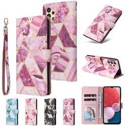 3X*Marble vein splicing Leather Wallet Anti-fall Flip Phone Case for SAMSUNG GALAXY A33 A34 A35 A40 A41 A50 A51 A52 A53 4G/5G