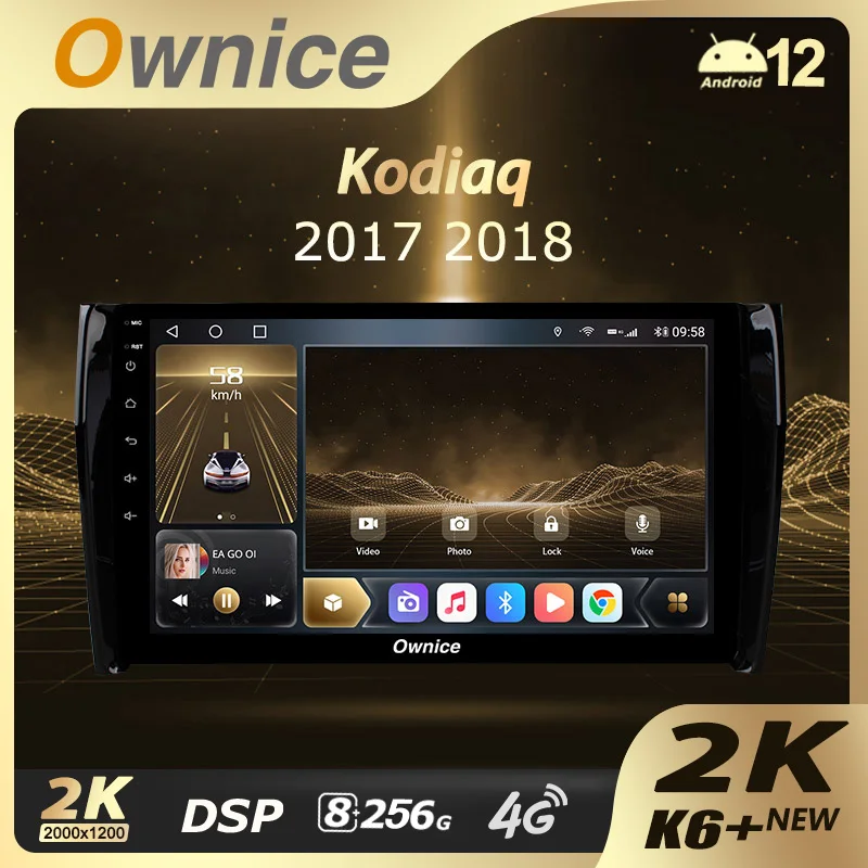 Ownice K6+ 2K for Skoda Kodiaq 2016 - 2021 Karoq NU7 2017 - 2021 Car Radio Multimedia Video Player Navigat Stereo GPS Android 12