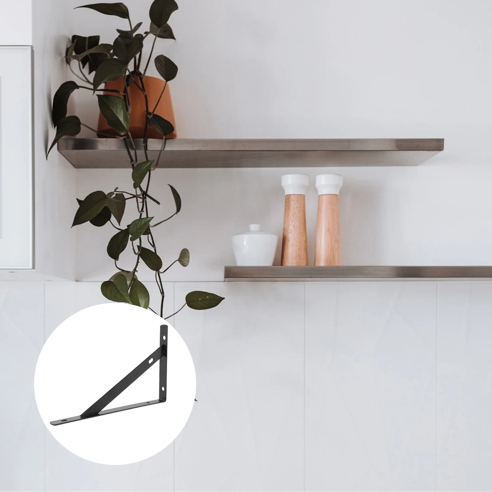 

4Pcs Portable Folding Shelf Brackets Versatile Use Triangular Stove Support Easy Transport Garage Wall Shelving