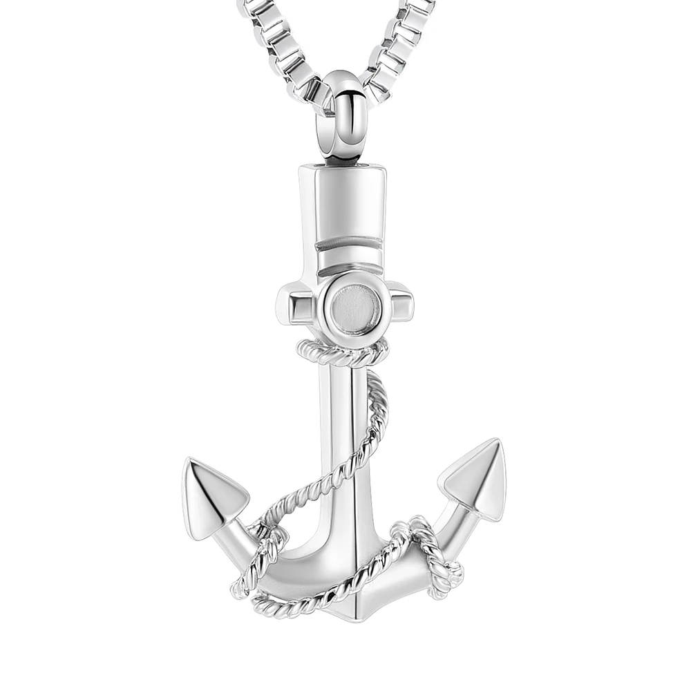 

Ship Anchor Urn Necklace for Ashes Stainless Steel Cremation Jewelry Memorial Human Ash Pendant Keepsake Necklace for Women Men