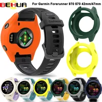 BEHUA funda protectora de cobertura para Garmin Forerunner 970 570 42mm/47mm SmartWatch funda protectora suave accesorios de pantalla