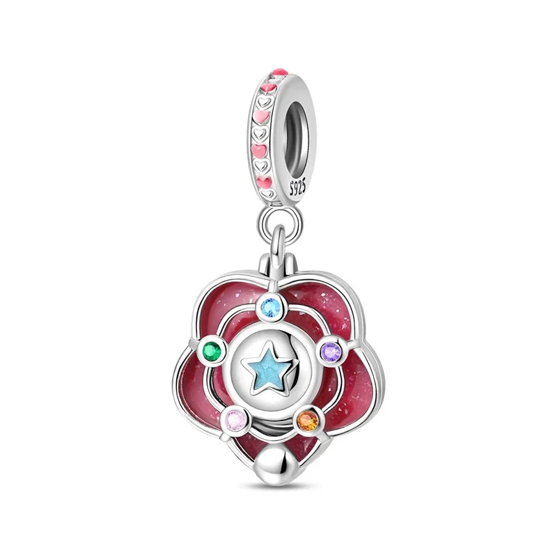 925 Sterling Silver Magic Surprise Box Charms Bead Sparkling Colored CZ Zircon Dangle Fit Original Bracelet DIY Women Jewelry