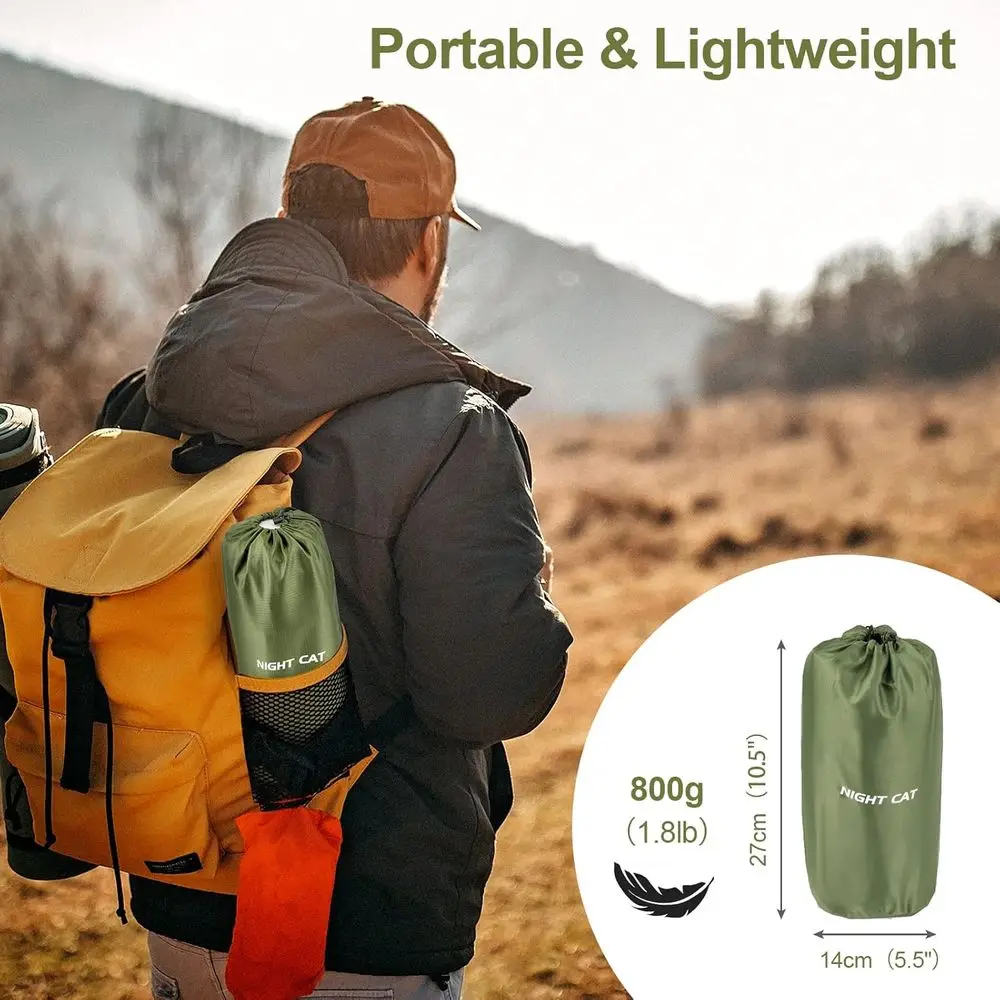 وسادة نوم قابلة للنفخ خفيفة للغاية مع وسادة ومضخة للقدم للتخييم وحقائب الظهر والمشي لمسافات طويلة - مريحة وصغيرة الحجم، 77 × 25 #4