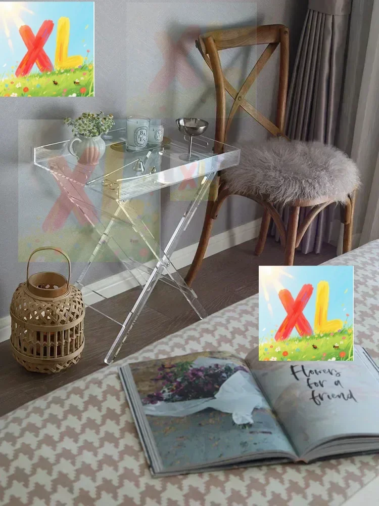 

Acrylic Folding Small Coffee Table Ins Style Simple Transparent Light Luxury Sofa Corner Table Bedside Small Table