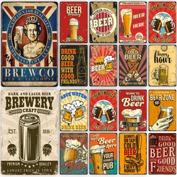 Cold Beer Vintage Metal Poster Drink Retro Tin Sign Bar Club Pub Wall Art Decoration Plate for Modern Home Decor Aesthetic Gifts