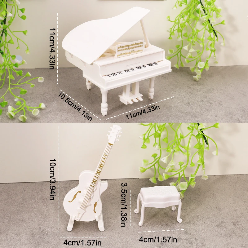 1/12 casa de muñecas simulación Piano guitarra violonchelo modelo casa de muñecas instrumentos musicales muebles decoración casa de muñecas adornos para el hogar