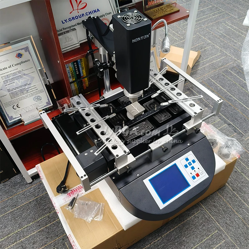 3 Zones Soldering Machine Hot Air Solder Station Honton R490 BGA Rework Station R690 V.3 Touch Screen for Mainboard Chips Repair