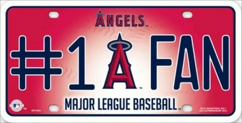 NUMBER ONE ANGELS FAN Souvenir Licensed Metal License Plate Sign Aluminum