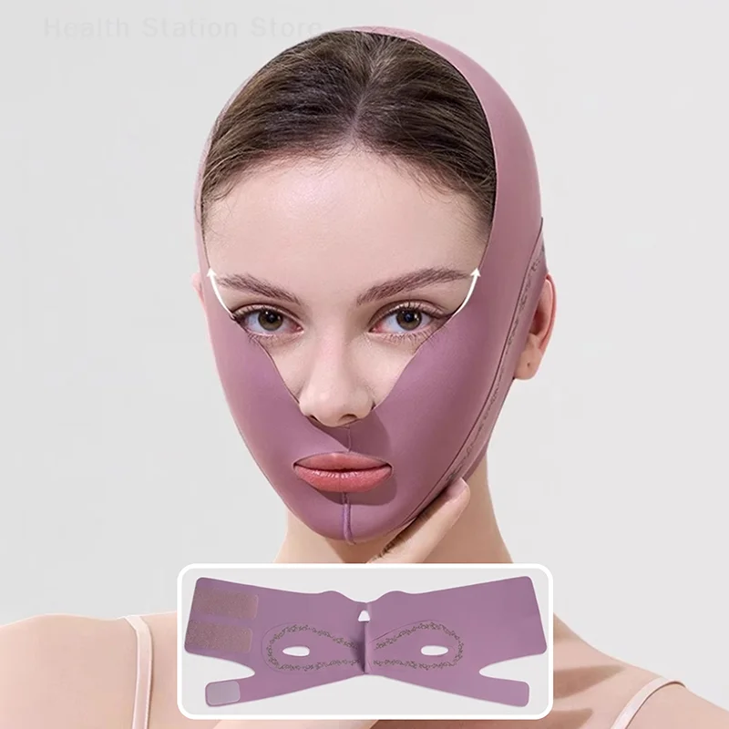 Chin Cheek Slimming BANDAGE V Shaper V Line Lifting Mask Full Face Lifting ต่อต้านริ้วรอยสายคล้องคอ Sleeping Mask สุขภาพความงาม