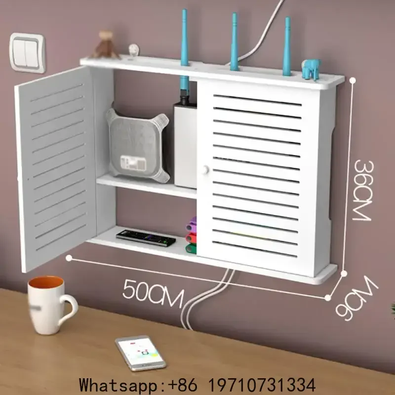 Wifi Router Shelf Storage Boxes Cable Power Plus Wire Bracket Storage Box Punch-free Cable Power Plus Wire Bracket Home Decor