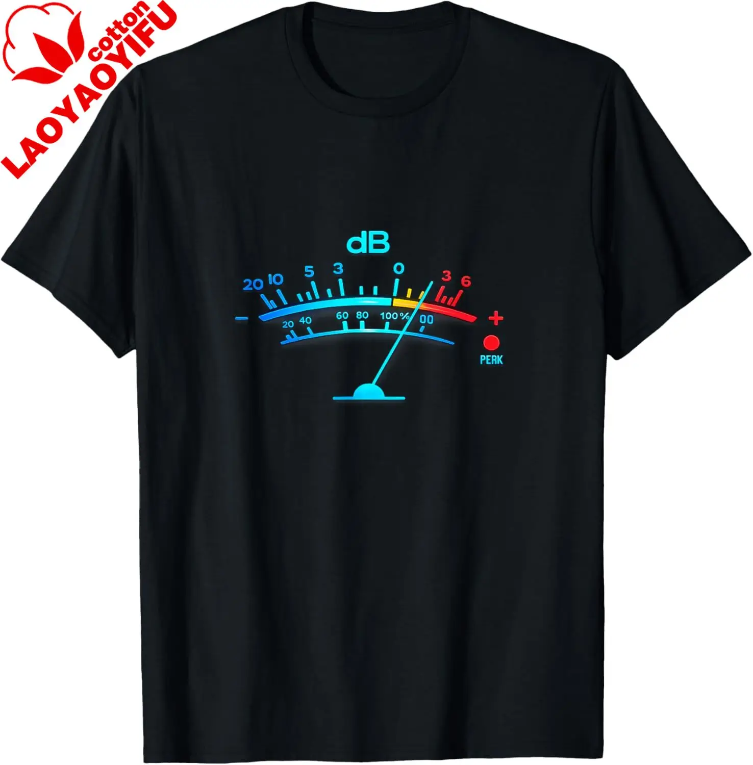 Audio Level Peak Sound Engineer Music Producer Festival T-Shirt Breathable and Comfortable Cotton Tee Customizable