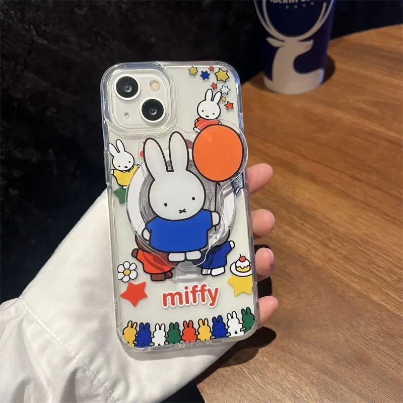 Kawaii Miffy Magnetischer Halter Geeignet für MagSafe Ausziehbarer Handyhalter Geschenk-Spielzeug für Mädchen – Detail 6