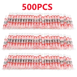 500/100PCS Solder Connectors Seal Wire Waterproof Heat Shrink Butt Connector Red Electrical Wire Terminals Insulated Butt Splice